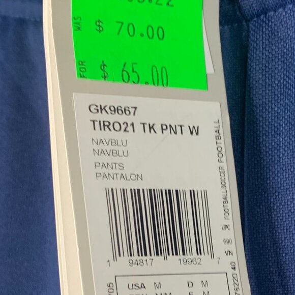 Adidas Men’s Medium Sports Pants – NWL, Blue w/ White Stripes, AEROREADY, Zip An - Picture 3 of 10